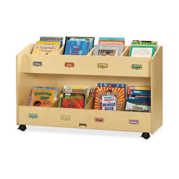 Jonti-Craft JontiCraft 5369JC, MOBILE SECTION BOOK ORGANIZERS, EIGHT-SECTION, 48W X 16D X 29.5H, BIRCH - JNT5369JC