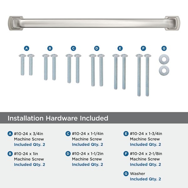 Amerock Surpass 12 inch 305mm Center-to-Center Satin Nickel Appliance Pull - BP55523G10