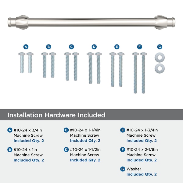 Amerock Winsome 12 inch 305mm Center-to-Center Polished Nickel Appliance Pull - BP54065PN