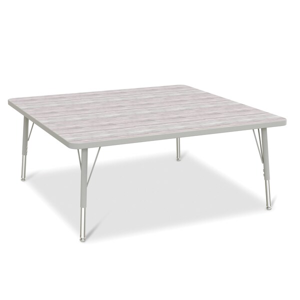 Jonti-Craft Berries Square Activity Table, 48 in. x 48 in., E-height, Driftwood Gray/Gray/Gray - 6418JCE450