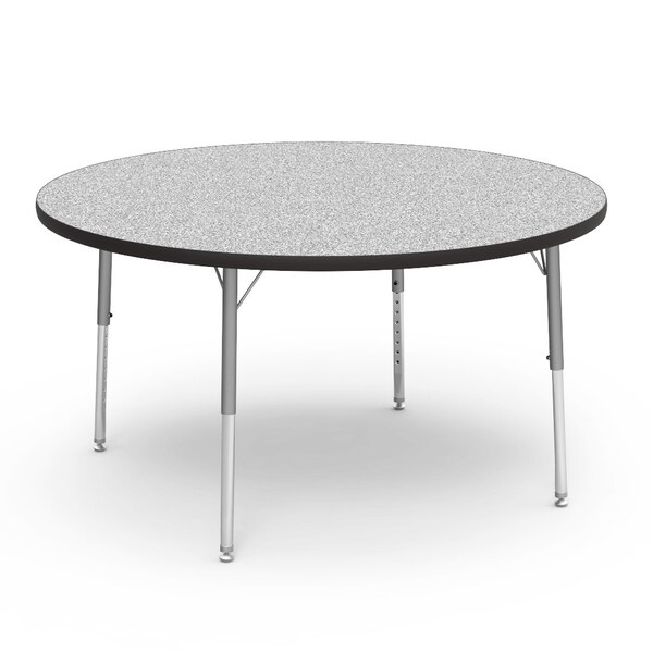 Virco 48 in. W, 48 in. L, 17-25 in. H, Grey Nebula Top / Black Edge - 4848RLO