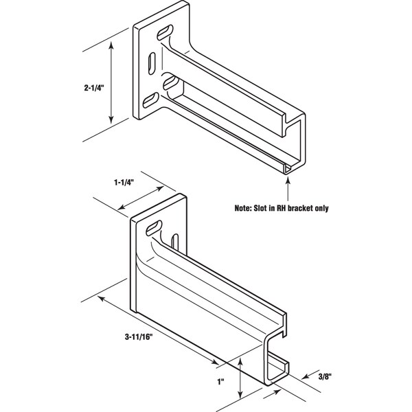 Prime-Line Drawer Track Back Plate, 3/8 In. x 1 In., Plastic, Off-White 6 Pair - R 7265