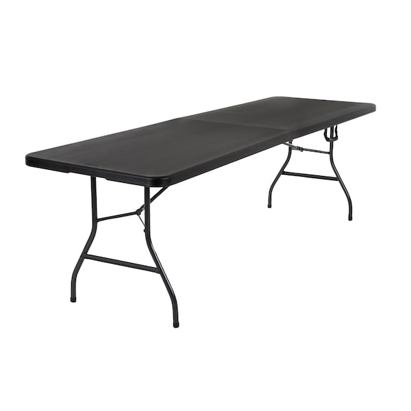 Bridgeport Folding Table, Blow Mold Table, Fold In Half, 96" x 30", Black Color - C778BP14BLK1X