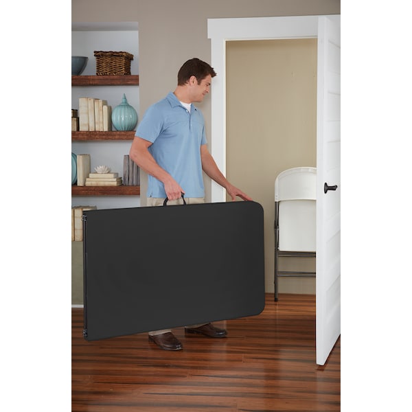 Bridgeport Folding Table, Blow Mold Table, Fold In Half, 96" x 30", Black Color - C778BP14BLK1X