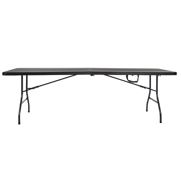 Bridgeport Folding Table, Blow Mold Table, Fold In Half, 96" x 30", Black Color - C778BP14BLK1X