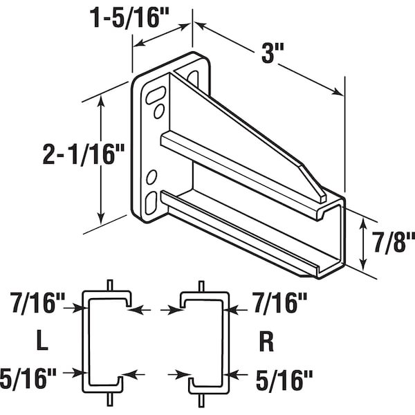 Prime-Line Drawer Track Back Plate, 5/16 in. x 7/8 in., Plastic, White (1-pair) - R 7227