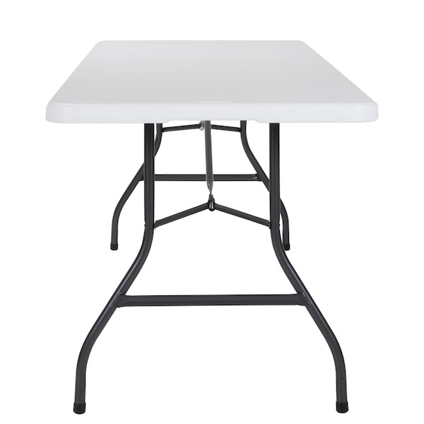 Bridgeport Folding Table, Blow Mold Table, Fold In Half, 96" x 30", White Color - C778BP14WSL1X