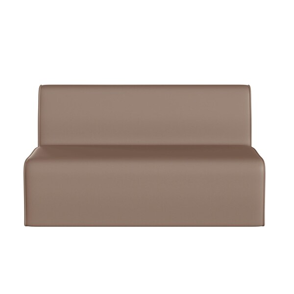 Flash Furniture Bright Beginnings Commercial Grade Modular Classroom Soft Seating, Armless 2-Seater Sofa, Neutral Vinyl - MK-KE15709-GG