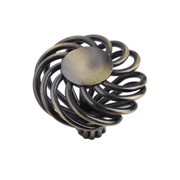 Camp Usa 2 Sizes Aire Round Swirl Knob, Antique Brass or Brushed Nickel - CA579326