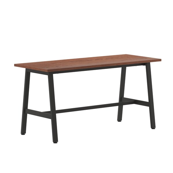 Flash Furniture Redmond 60x24 Conf Tbl w/1in. Thick Dbl Sided Laminate Tbl Top w/PVC and A-Frame Steel Bse, Walnut - MT-M6024-WLT-ABF-GG