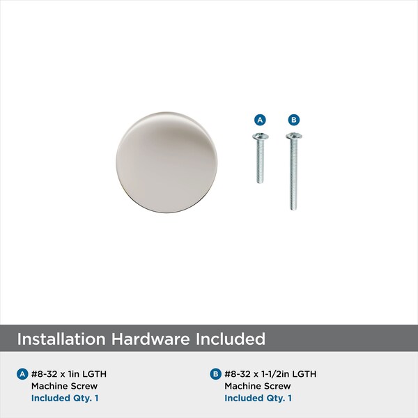 Amerock Riva 1-1/4 in 32 mm Diameter Polished Nickel Cabinet Knob - BP55362PN