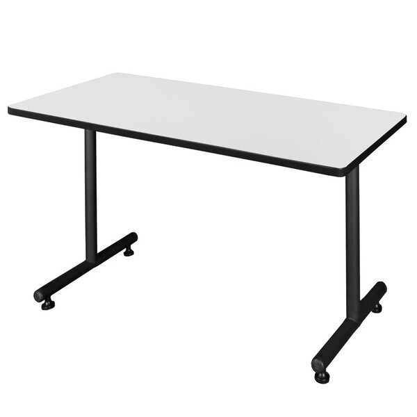 Regency Kobe Training Tables, 42 W, 24 L, 29 H, Wood, Metal Top, White - MKTRCT4224WH
