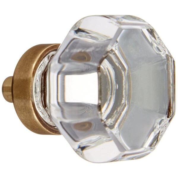 Patioplus Old Town Clear 1.25 in. Cabinet Knob, French Antique Brass - PA2177969