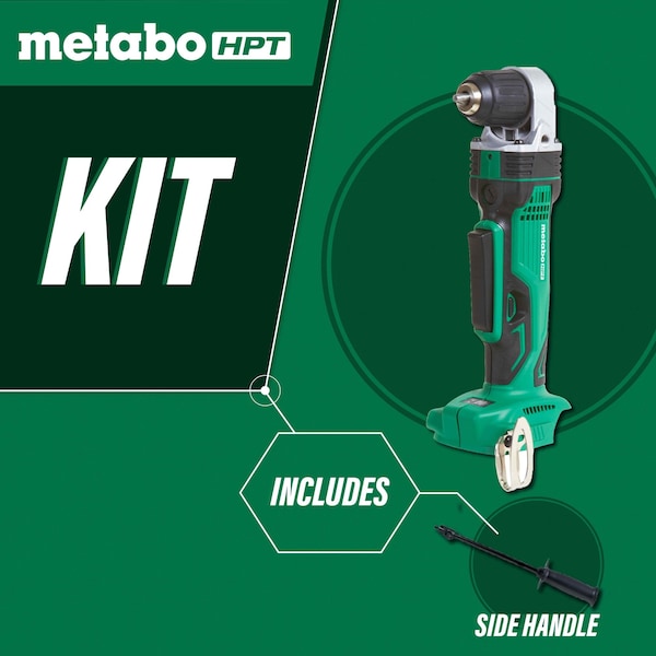 Metabo Hpt 18V Cordless Li-Ion 3/8in Angle Drill Bare - DN18DSLQ4M