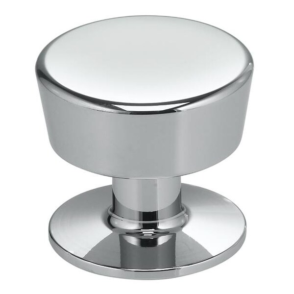Omnia Cabinet Knob and Backplate Bright Chrome 1-3/16" - 9151/30.26