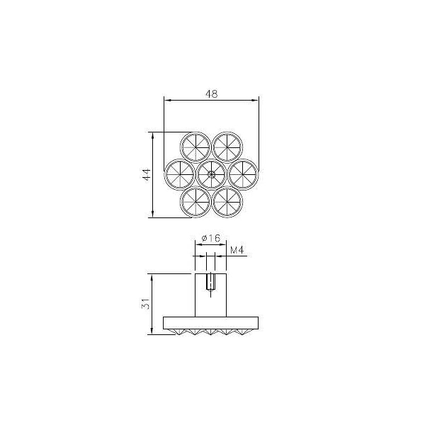 Richelieu 1 7/8 in (48 mm) x 1 23/32 in (44 mm) Clear, Chrome Contemporary Cabinet Knob with Swarovski Crystal - 30774814011