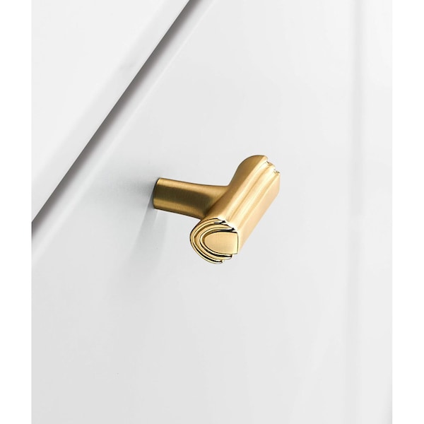Sapphire Eclipse Series 1 in. Modern Gold Cabinet Knob, 5PK - SP-2214-K-BRA-5