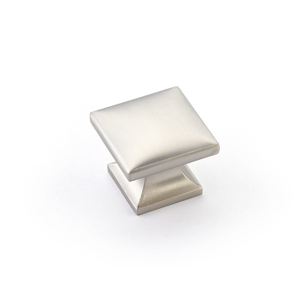 Schaub 1-3/8in Northport Square Cabinet Knob Satin Nickel Finish - 219-15