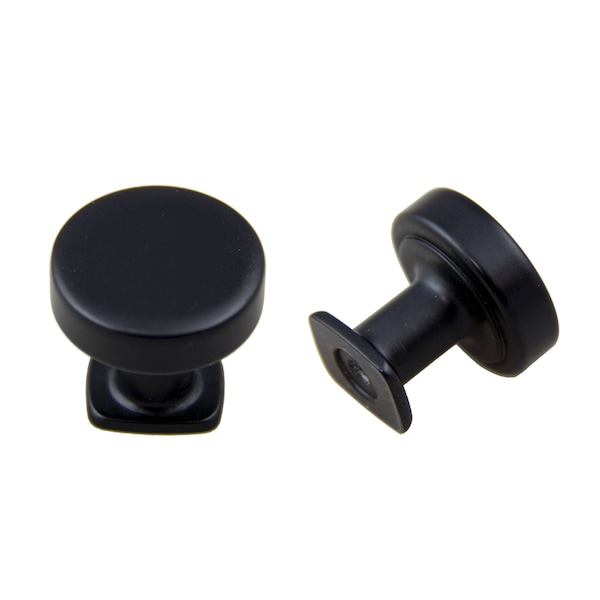 Pride Industrial 1-1/4in Diameter Manhattan Cabinet Knob Matte Black Finish - K1218BK