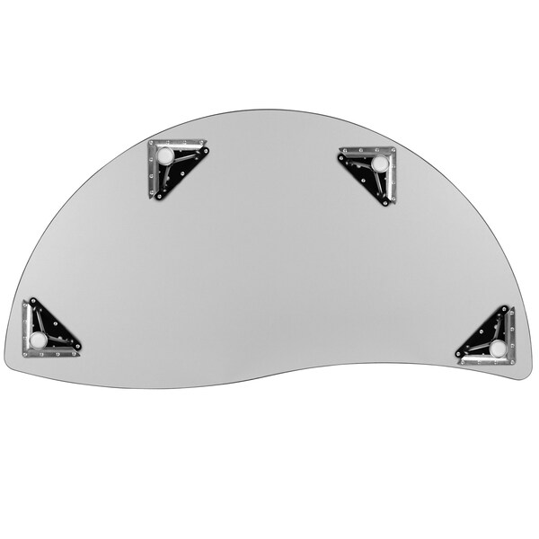 Flash Furniture Half Round 30 W, 60 L, 30.25 H, Chrome, Laminate, Particleboard, Steel, Wood Grain - XU-A60-HCIRC-OAK-T-A-GG