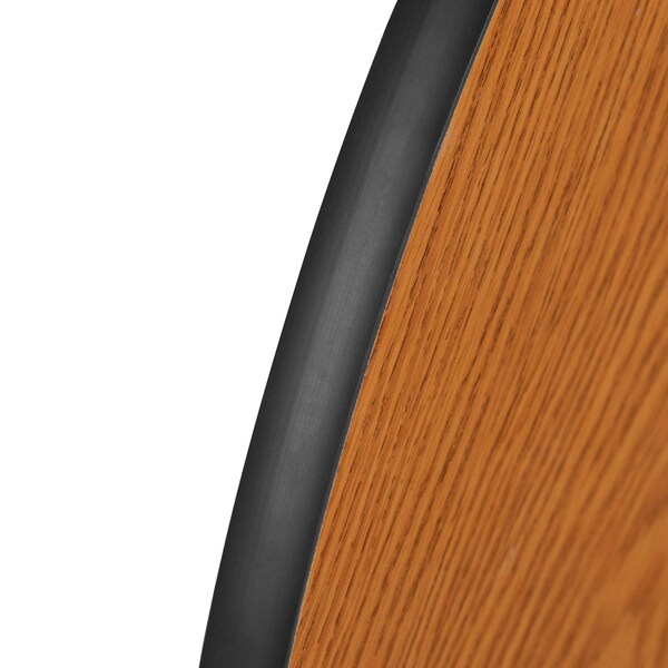 Flash Furniture Half Round 30 W, 60 L, 30.25 H, Chrome, Laminate, Particleboard, Steel, Wood Grain - XU-A60-HCIRC-OAK-T-A-GG