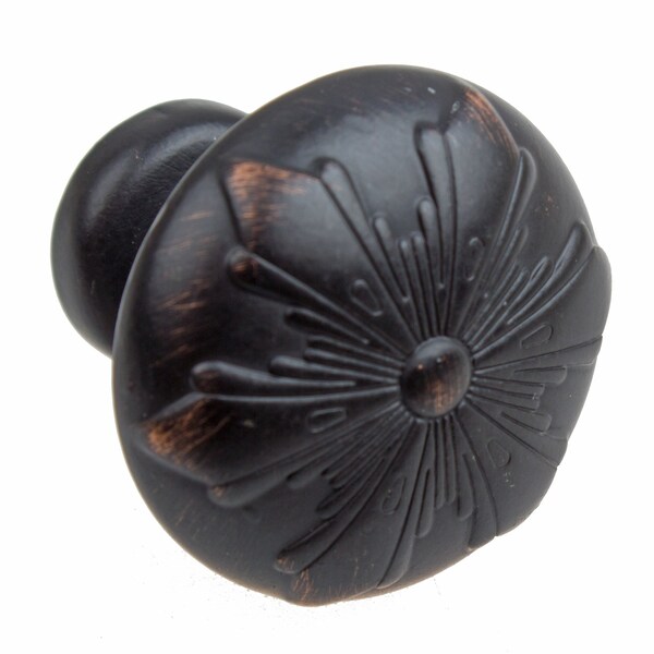 Gliderite Hardware 1-1/8 in. Transitional Round Snowflake Cabinet knob - 87420-ORB, 25PK - 87420-ORB-25