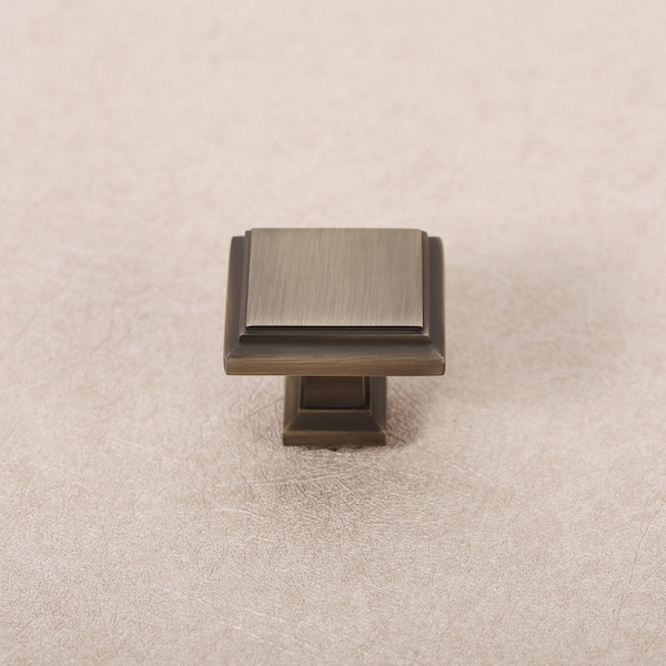 Sapphire Accent Series 1-1/4 in. Modern Medium Aged Bronze Square Cabinet Knob (5-Pack) - SP-1071-K-MAB-5