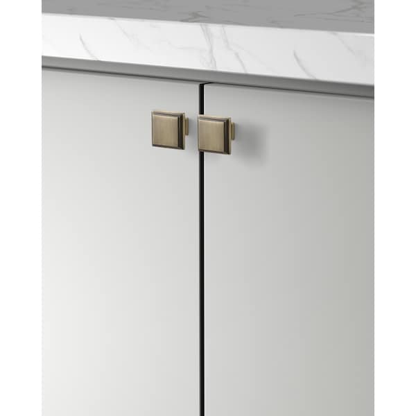 Sapphire Accent Series 1-1/4 in. Modern Medium Aged Bronze Square Cabinet Knob (5-Pack) - SP-1071-K-MAB-5