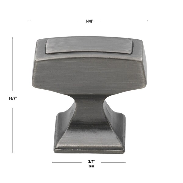 Gliderite Hardware 1-1/8 in. Rectangle Cabinet Knob - 87390-BP, 25PK - 87390-BP-25