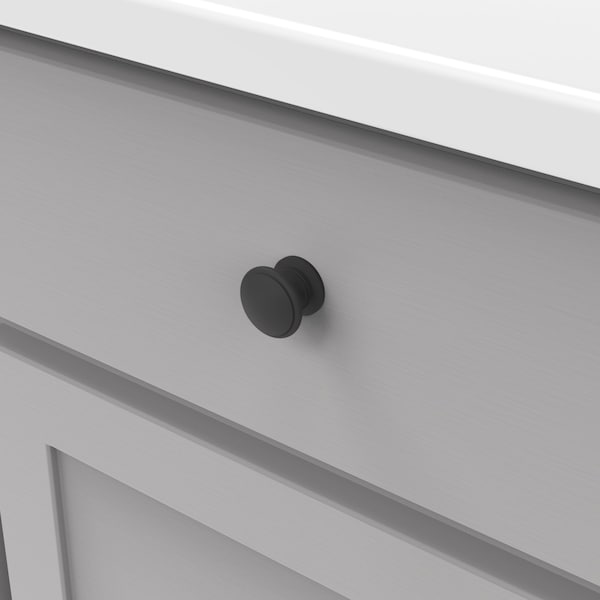Hickory Hardware Williamsburg Collection Knob 1-1/4 Inch Diameter Matte Black Finish - P3053-MB