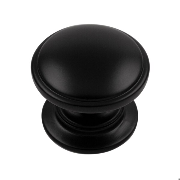 Hickory Hardware Williamsburg Collection Knob 1-1/4 Inch Diameter Matte Black Finish - P3053-MB