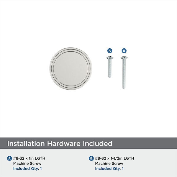 Amerock Destine 1-3/8 in 35 mm Diameter Satin Nickel Cabinet Knob - BP36857G10