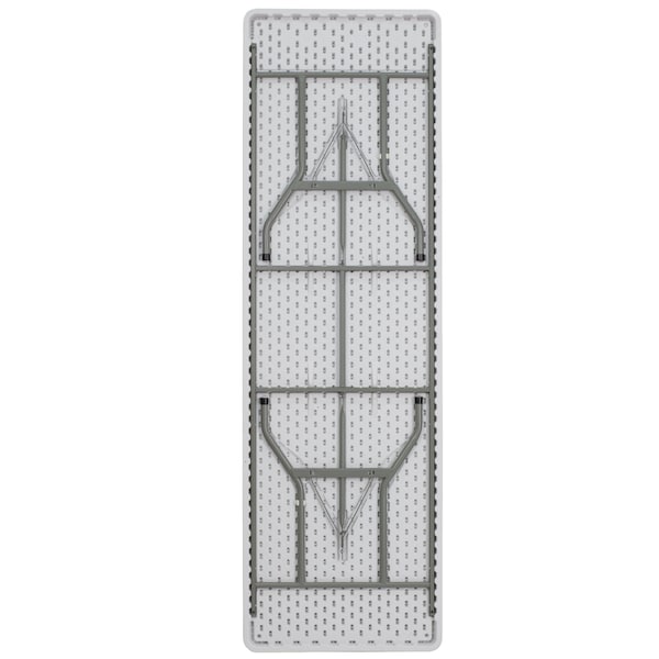 Flash Furniture Rectangle Wh 30X96 Plastic Fold Table, 30" W, 96" L, 29" H, Granite White - DAD-YCZ-244-GW-GG