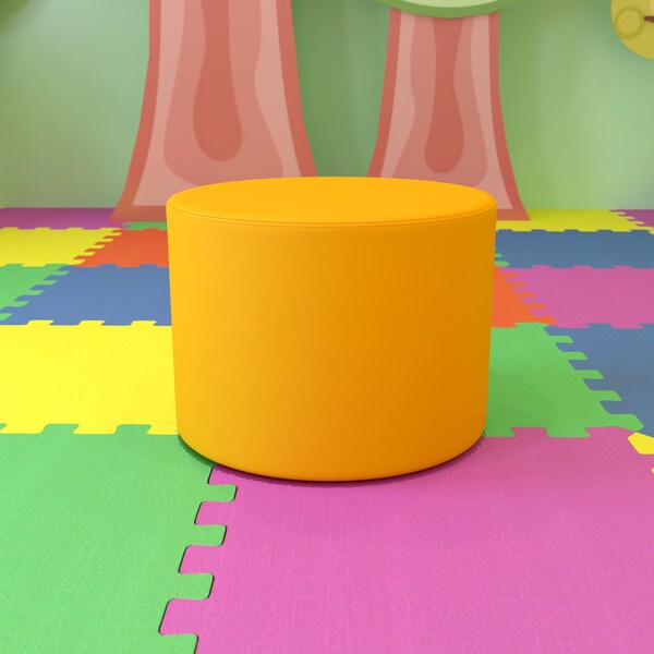 Flash Furniture Large Soft Seating Flexible Circle for Classrooms and Common Spaces - Yellow (18" Height x 24" Diameter) - ZB-FT-060R-18-YEL-GG