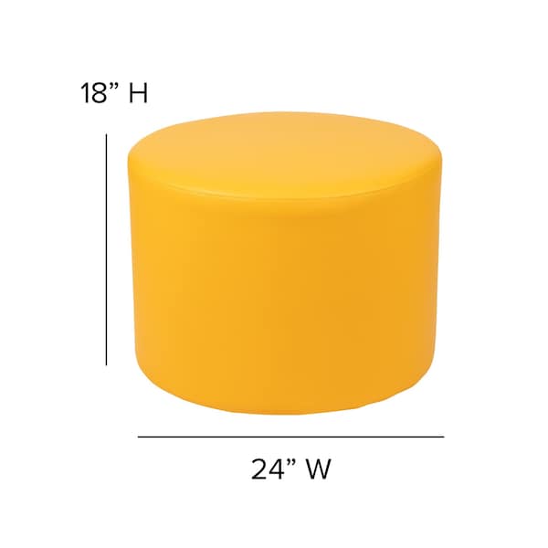 Flash Furniture Large Soft Seating Flexible Circle for Classrooms and Common Spaces - Yellow (18" Height x 24" Diameter) - ZB-FT-060R-18-YEL-GG
