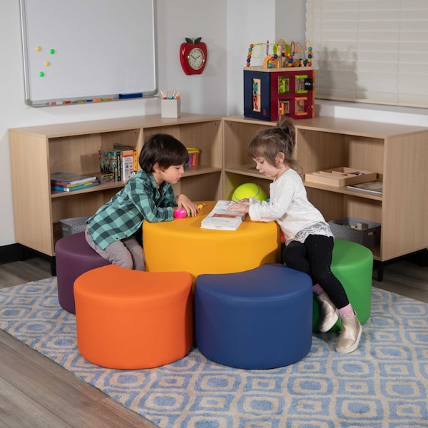 Flash Furniture Large Soft Seating Flexible Circle for Classrooms and Common Spaces - Yellow (18" Height x 24" Diameter) - ZB-FT-060R-18-YEL-GG