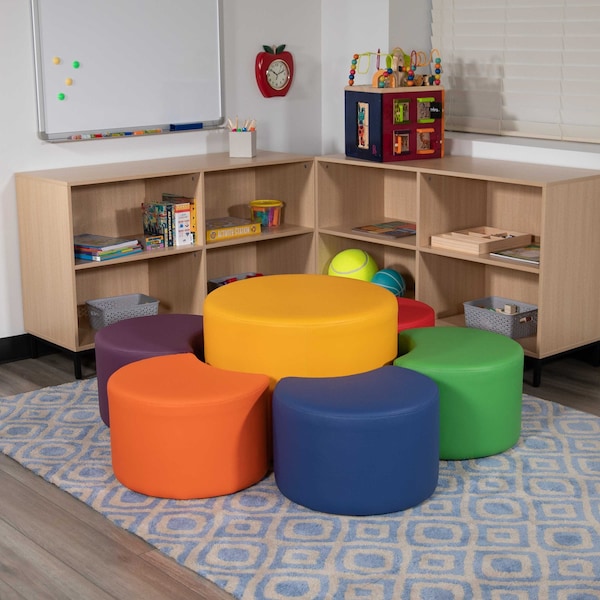 Flash Furniture Large Soft Seating Flexible Circle for Classrooms and Common Spaces - Yellow (18" Height x 24" Diameter) - ZB-FT-060R-18-YEL-GG