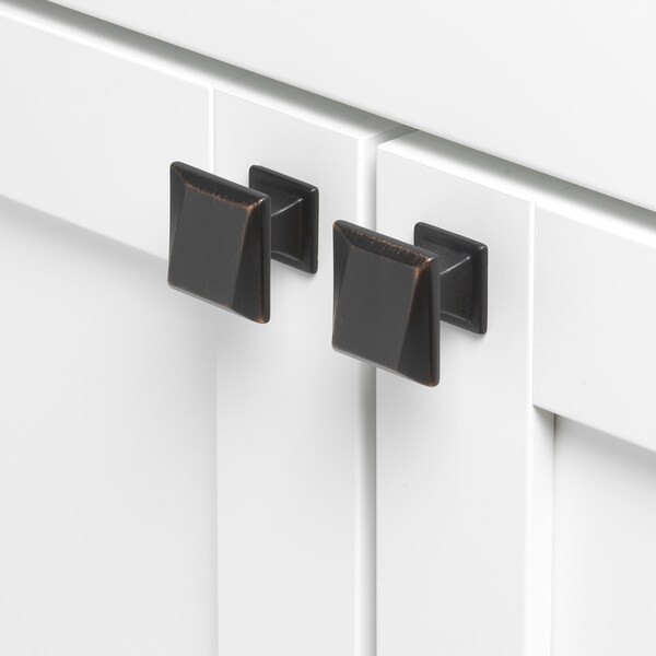 Gliderite Hardware 1-1/4 in. Square Twisted Knob Oil Rubbed Bronze, 25PK - 5865-ORB-25