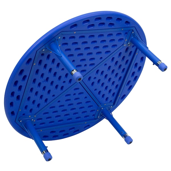 Flash Furniture Round Activity Table, 45 W, 45 L, 23.75 H, Plastic, Steel, Blue - YU-YCX-005-2-ROUND-TBL-BLUE-GG