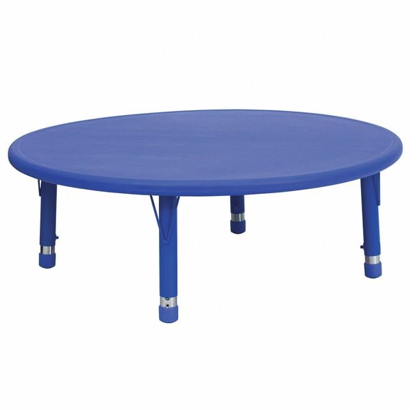 Flash Furniture Round Activity Table, 45 W, 45 L, 23.75 H, Plastic, Steel, Blue - YU-YCX-005-2-ROUND-TBL-BLUE-GG