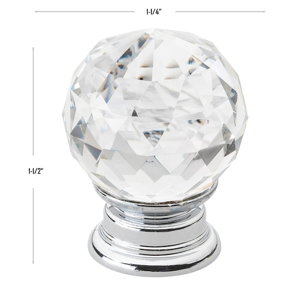 Gliderite Hardware 1-1/4 in. Crystal Cabinet Knob -, 10PK - 9003-CR-30-10