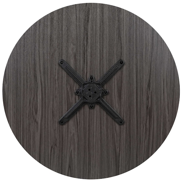 Flash Furniture Round 35.5" W, 35.5" L, 30" H, Laminate Top, Grey - GC-M-BLK-15-GRY-GG