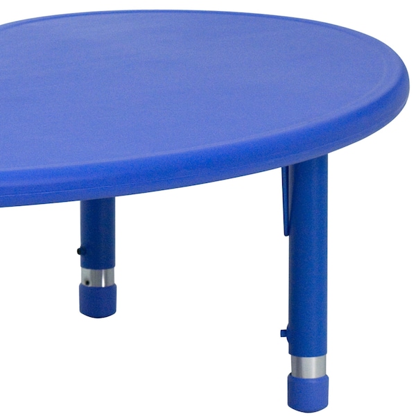 Flash Furniture Kidney Activity Table, 35 W, 65 L, 23.75 H, Plastic, Steel, Blue - YU-YCX-004-2-MOON-TBL-BLUE-GG