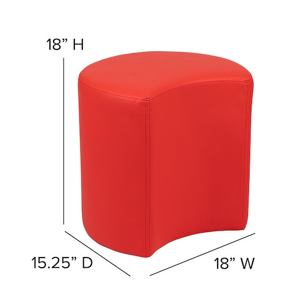 Flash Furniture Soft Seating Flexible Moon for Classrooms and Common Spaces - 18" Seat Height (Red) - ZB-FT-045C-18-RED-GG