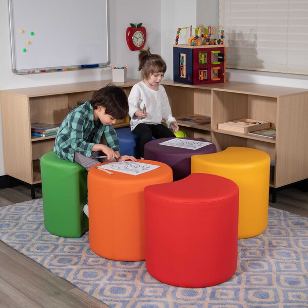 Flash Furniture Soft Seating Flexible Moon for Classrooms and Common Spaces - 18" Seat Height (Red) - ZB-FT-045C-18-RED-GG