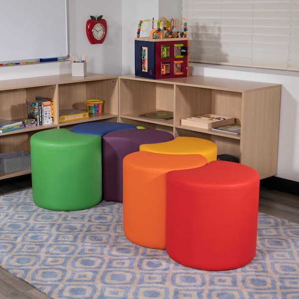 Flash Furniture Soft Seating Flexible Moon for Classrooms and Common Spaces - 18" Seat Height (Red) - ZB-FT-045C-18-RED-GG