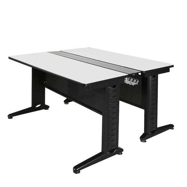 Regency Fusion Benching Systems, 48 W, 58 L, 29 H, Wood, Metal Top, White - MFB4858WH