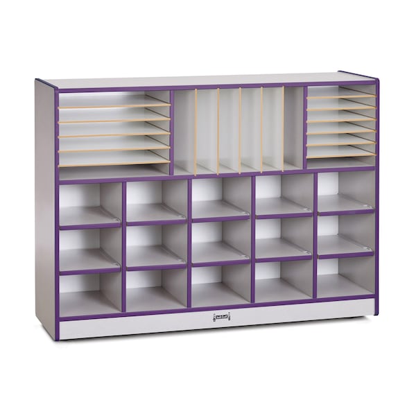 Jonti-Craft Rainbow Accents Sectional Cubbie-Tray Mobile Unit, without Trays, Purple - 0415JCWW004