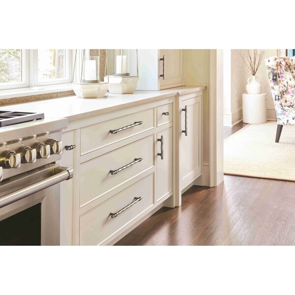 Amerock London 2-1/2 in 64 mm Length Satin Nickel/Black Chrome Cabinet Knob - BP36647G10BCR