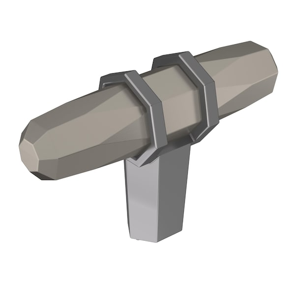 Amerock London 2-1/2 in 64 mm Length Satin Nickel/Black Chrome Cabinet Knob - BP36647G10BCR